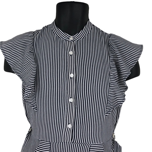 VTG 1950s-60s Seersucker Style Dress by Monteau of Los Angeles Blue & White S - Picture 6 of 13